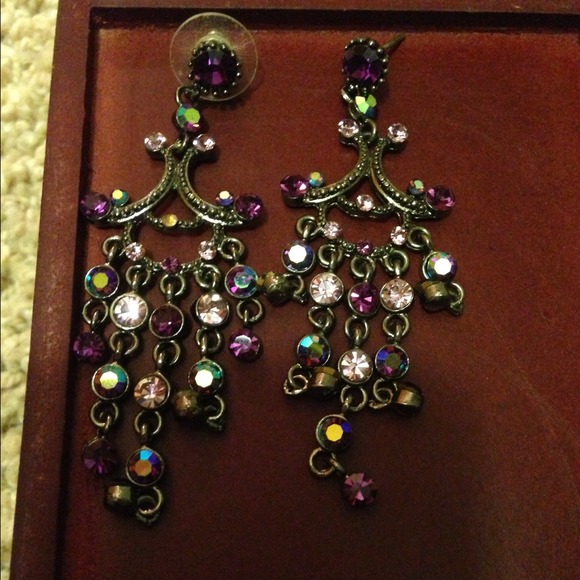 SOLD!Australian crystal exotic chandelier earrings