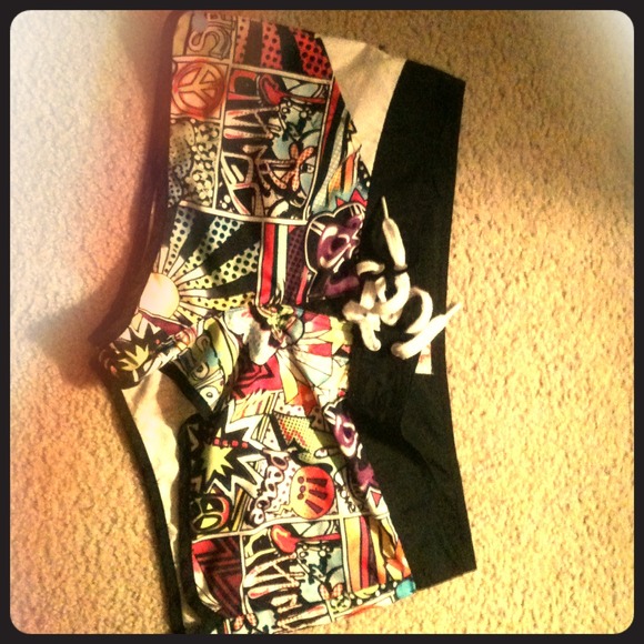 Cute, graffiti designed, girls swim shorts!