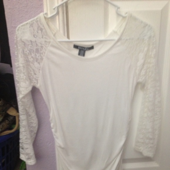 White rouched dress shirt
