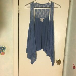 blue lace vest