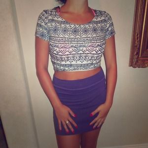 Mini purple pencil skirt