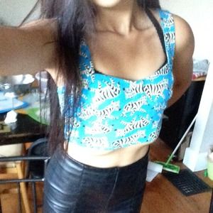 Zebra bralette crop top