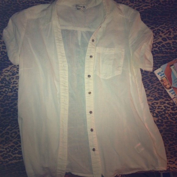 White Sheer Button Up, Worn Once