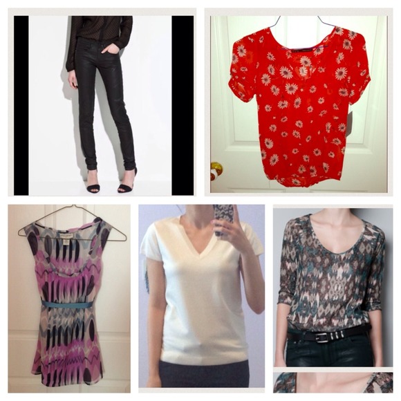 Zara Pants - ⛔Sold! Bundle! NWOT Zara Moto Waxed Effect Denim