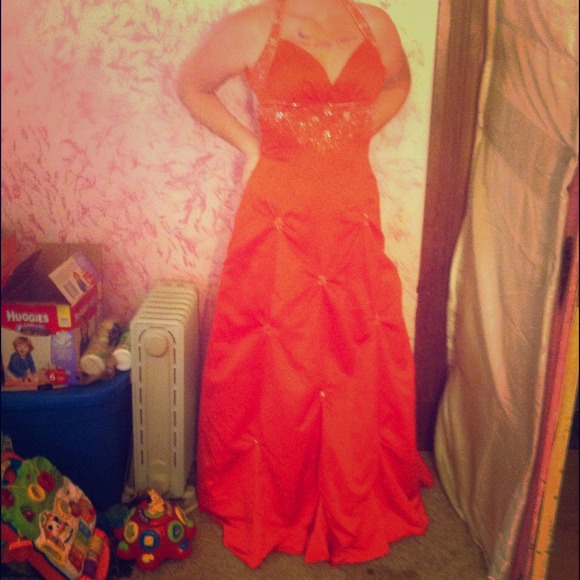 A beautiful orange dress!