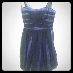 BCBG Periwinkle Pleated Mesh Bubble Dress.