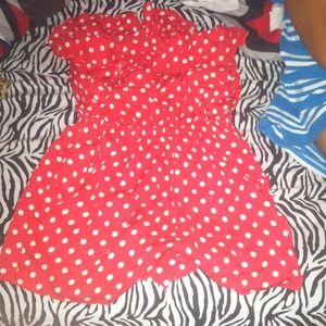 strapless pokeadot romper