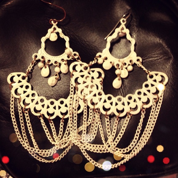 Urban Outfitters Accessories - White Chandelier Earrings