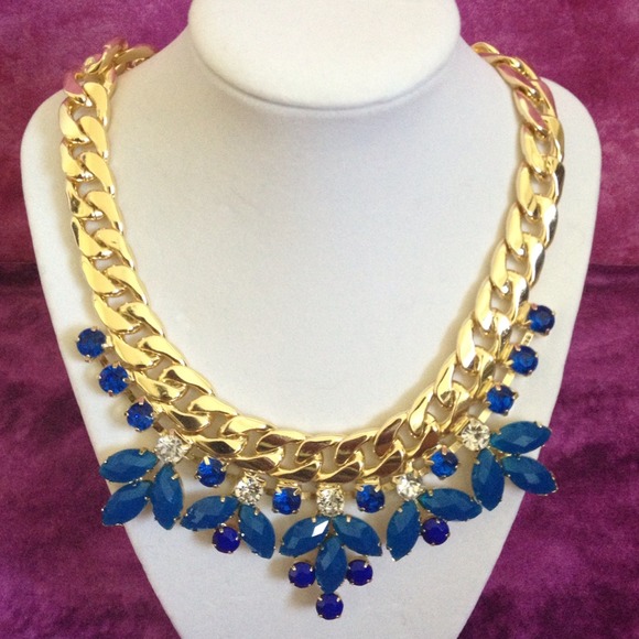 Gold and blue statement Necklace