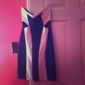 black and white dress with cut outs! never worn!