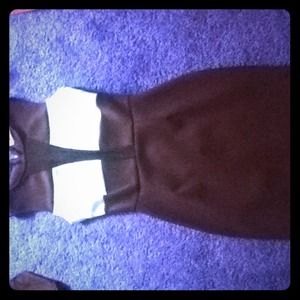 black and teal form fitting dress