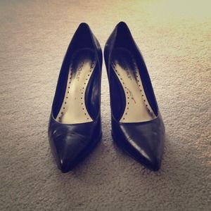 BUNDLE WITH TOP. BCBG black leather heels