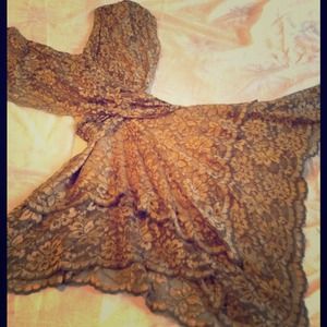 Golden thread vintage dress