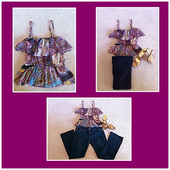 Sheer blouse, paisley print.  NWOT