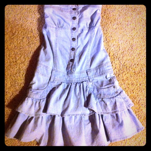Denim strapless summer dress