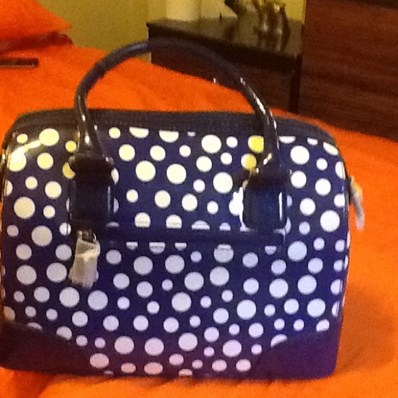 Blue @ white poke dot pocketbook