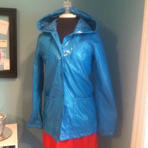 Gorgeous aqua rain coat