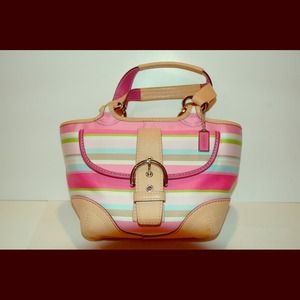 Pink multicolored Coach handbag
