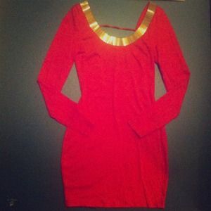 Sexy red body con dress