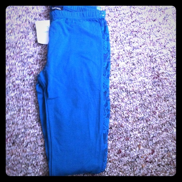 leggings with floral mesh sides