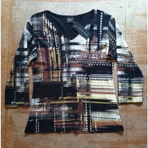 Katina Marie Brushed Plaid Print Top