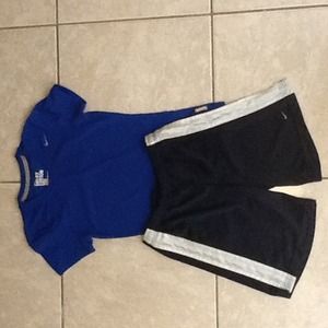Nike Dri-fit Tee and navy blue basketball shorts!