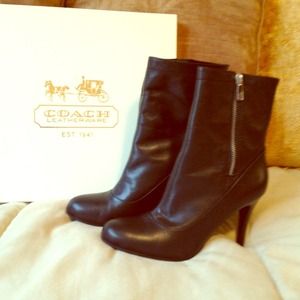 Coach black booties.