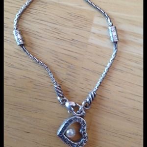 Brighton heart with pearl bracelet
