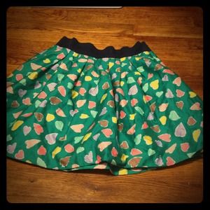 cute green skirt with hearts on it