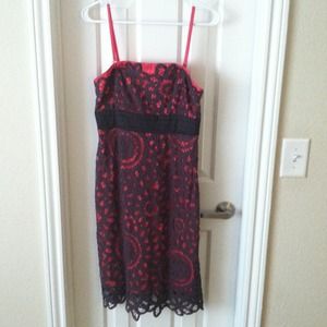 Anthropology lace overlay dress