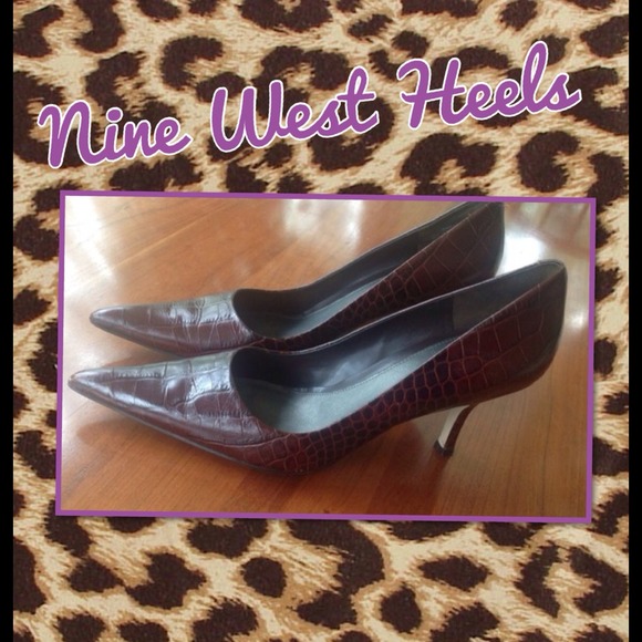 Brown Alligator Nine West Heels