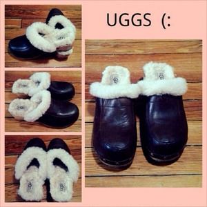 UGG Kalie Clogs - Brown leather