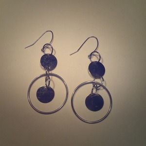 Elegant white gold dangle earrings