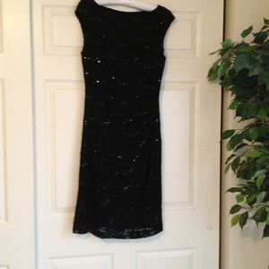 Black sequin dress.