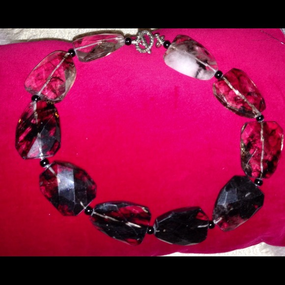 Black Quartz Toggle Necklace