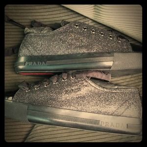 Never been worn!! Glittery Prada shoes!