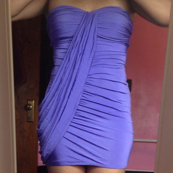 BeBe Purple Rouched Dress