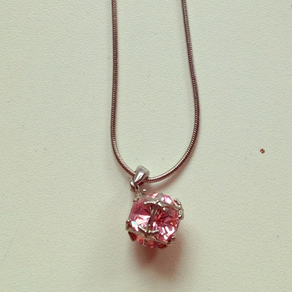 Pink stone necklace