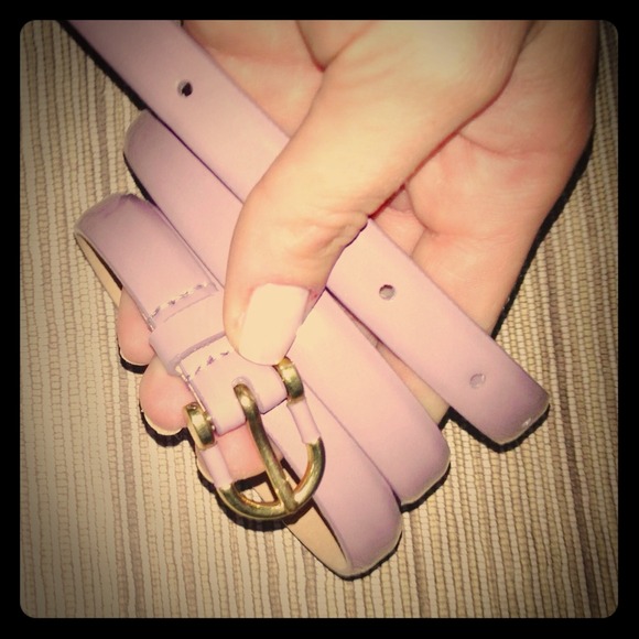 J. Crew patent leather lilac/taupe belt