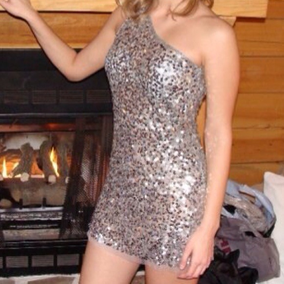 Arden B one shoulder, sequin dress