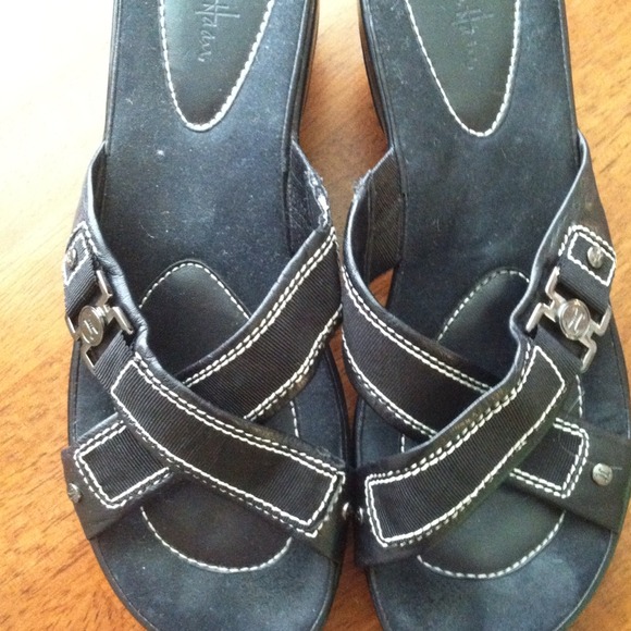 Cold Hann black wedge sandals. Good condition.