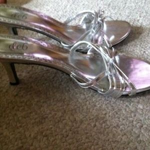 Silver heels.