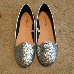 Never worn sparkle ballerinas