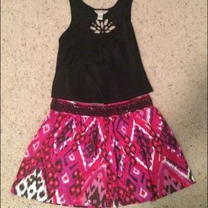 Bright patterned skirt