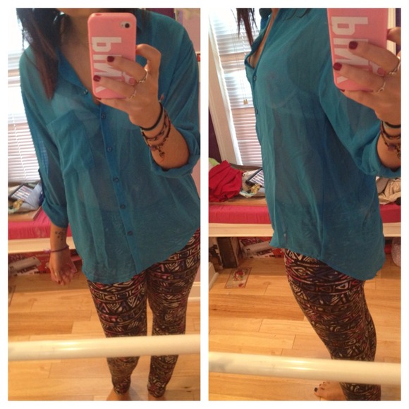 Sheer blue shirt - Picture 1 of 1