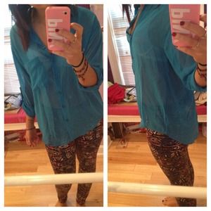 Sheer blue shirt