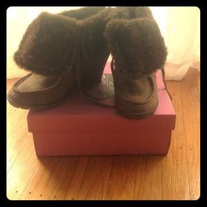 Crown Bintage faux fur wedge boots