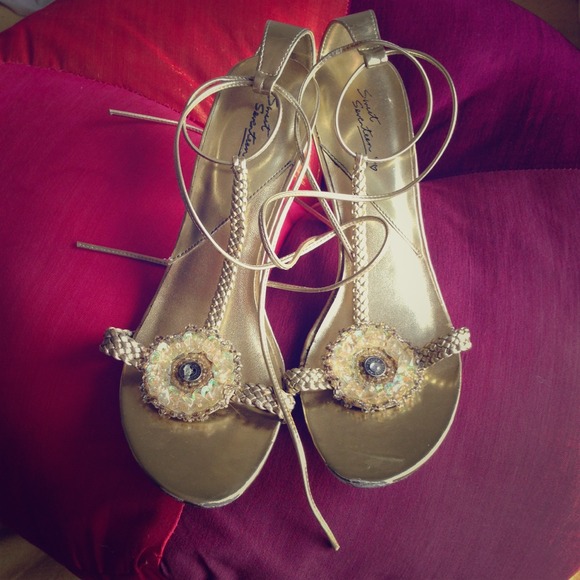 Gold Strappy summer sandals