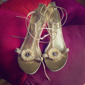 Gold Strappy summer sandals