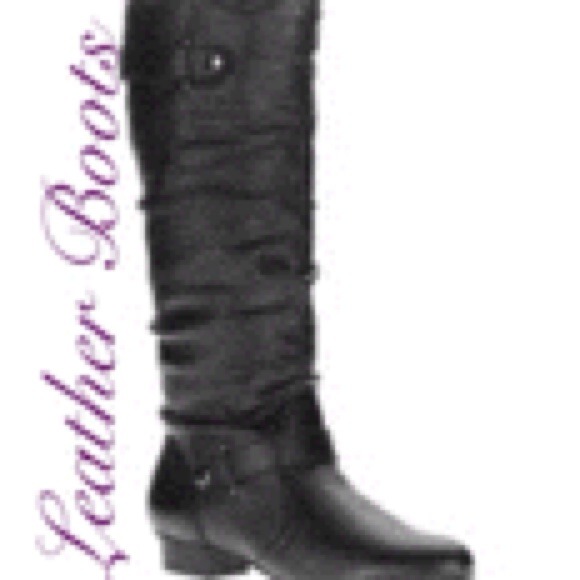 Black leather boots